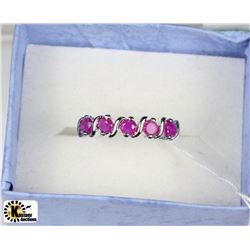 14) .925 SILVER WITH NATURAL RUBY SIZE 5
