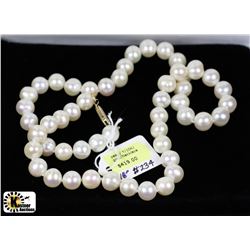 KREMENTZ 18" PEARL NECKLACE WITH 10K  YELLOW GOLD
