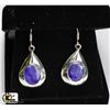 Image 1 : NATURAL BLUE SAPPHIRE .925 SILVER EARRINGS