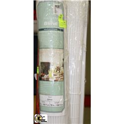 LOT OF 2 NEW  WHITE PLASTIC ROLL UP BLINDS