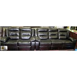 NEW (BLAKE) BLACK LEATHERETTE SOFA  AND LOVESEAT