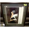Image 1 : FRAMED MATTED PICTURE WITH GIRL AND KITTY