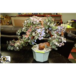 LARGE MULTI-COLOURED ART GLASS BONZAI TREE