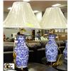 Image 1 : PAIR OF PORCELAIN BLUE AND WHITE TABLE LAMPS