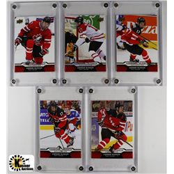 CONNOR MCDAVID TEAM CANADA HOCKEY CARDS X5