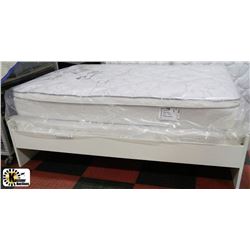 WHITE FULL-SIZE WOOD (54") BED FRAME *NOTE*
