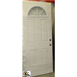 EXTERIOR METAL DOOR WITH HALF MOON WINDOW