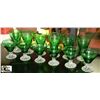 Image 1 : SET OF 12 GREEN GLASS GOBLETS