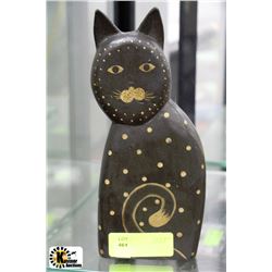 WOODEN CAT ORNAMENT