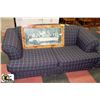 Image 4 : BLUE PLAID SOFA, LOVESEAT & OTTOMAN