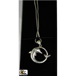 .925 SILVER DOLPHIN PENDANT & CHAIN - 20"