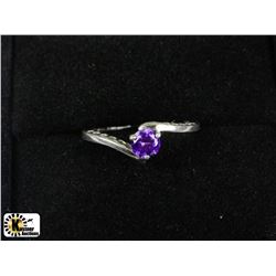 GEM QUALITY DEEP PURPLE AMETHYST .925 SILVER RING