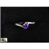 Image 1 : GEM QUALITY DEEP PURPLE AMETHYST .925 SILVER RING