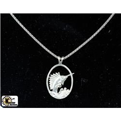 .925 SILVER SWORDFISH PENDANT & CHAIN - 18"