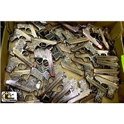 LARGE TRAY OF PISTOL BUTANE LIGHTERS - NO FUEL