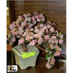PINK ART GLASS BONZAI TREE