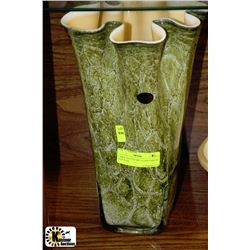 LARGE FLUTED ART GLASS VASE BY JOZE FINA