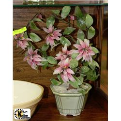 PINK & GLASS ART GLASS FLOWER