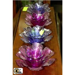 SET OF 4 FLOWER CANDLE HOLDERS