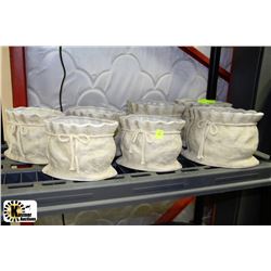 LOT OF 7 FEED BAG PLANTERS