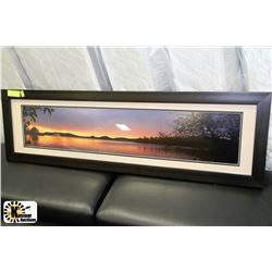 SUNSET PIC FRAMED & MATTED 12"X33" LONG
