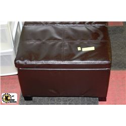 BROWN LEATHERETTE STORAGE BOX