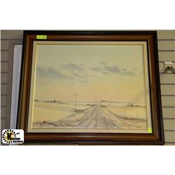 OIL ON CANVAS OF A COUNTRY ROAD