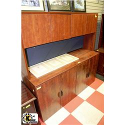 4 DOOR HUTCH SOLD W/ 2 DOOR CABINETS