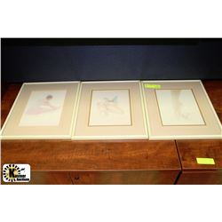 SET OF 3 FRAMED BALLERINA PRINTS