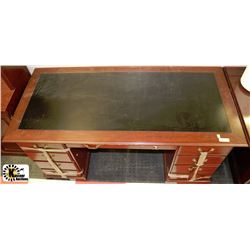 DOUBLE PEDESTAL DESK WITH BLACK TOP INSERT