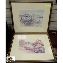PAIR OF FARM SCENE PRINTS