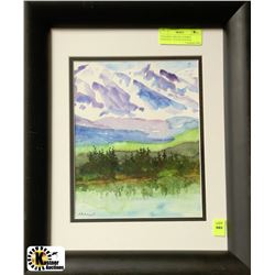 PYRAMID LAKE BY AUDREY BAKEWELL WATER COLOUR