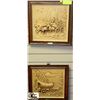 Image 1 : 2 HISTORICAL ARTWORK PIECES 14"X14" COVERED WAGON