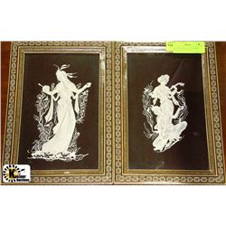 SET OF STONE INLAY FRAMED PICTURES 8"X12" EACH