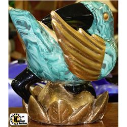 LARGE GREEN BIRD ORNAMENT