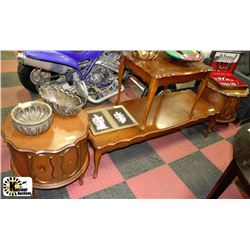 UNIQUE 4 PC COFFEE AND END TABLE SET  INCLUDES