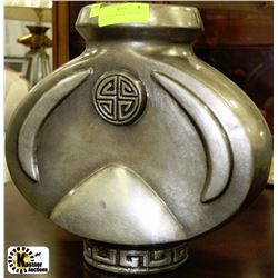 LARGE SILVER VASE WITH LONG LIFE SYMBOL