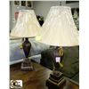Image 1 : PAIR OF BROWN TONE TABLE LAMPS WITH SHADES