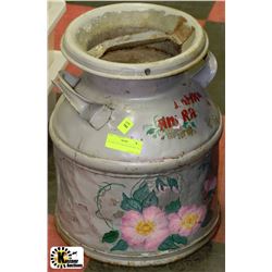 DECORATIVE PAINTED CREAM CAN