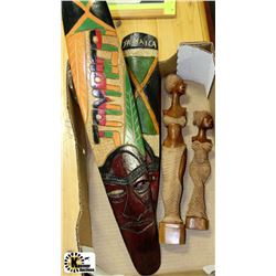 LOT OF JAMAICA CARVED WOODEN ART