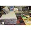 Image 1 : GREY MICROFIBRE CHAISE LOUNGE SECTIONAL