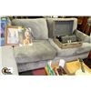 Image 3 : GREY MICROFIBRE CHAISE LOUNGE SECTIONAL