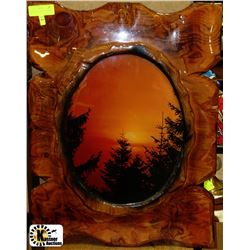 WOODEN HANDMADE SUNSET PIC 19"X26"