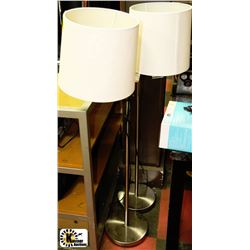 SET OF 2 CHROME FINISHED FLOOR/READING LAMPS