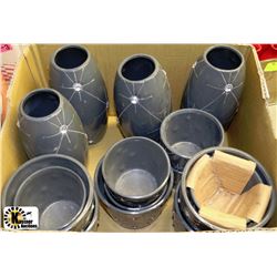 BOX OF NEW VASES AND PLANTERS