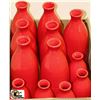Image 1 : BOX OF RED VASES