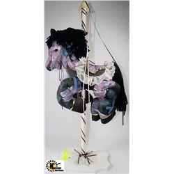 DECORATIVE CAROUSEL HORSE ON WOOD