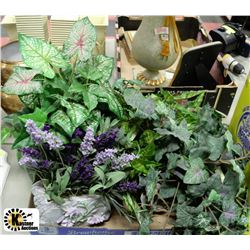 LOT OF 4 DECORATIVE PLANT ARRANGEMENTS