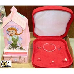LOT OF 2 JEWELLERY BOXES AND CONTENTS INCL FROZEN