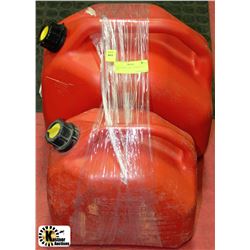 2 RED JERRY CANS - 10 LTR. & 20 LTR.